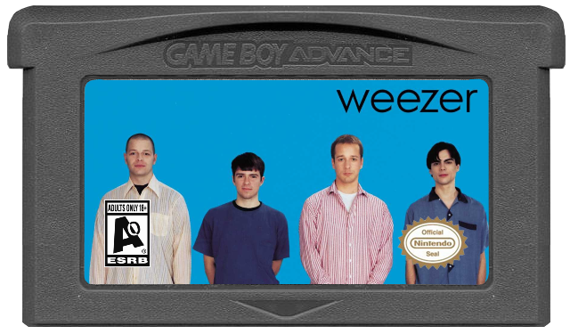 the weezer blue album, as a GBA cartridge